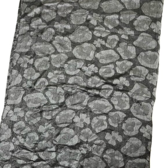 infinity Circle Grey Silver Shimmer Sparkle Leopard Cheetah Flower Light Scarf - Picture 6 of 11